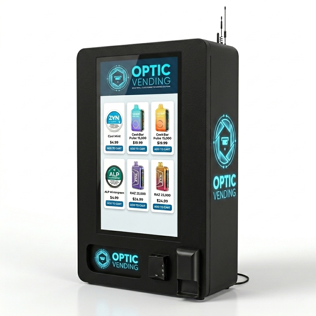 Optic Vending 32” Smart Touchscreen Wall Mount Vape/Pouch Vending Machine
