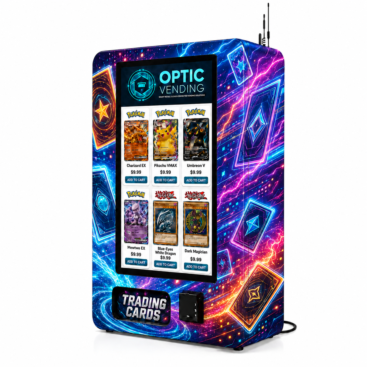 Optic Vending 32” Smart Touchscreen Wall Mount Trading Card Vending Machine