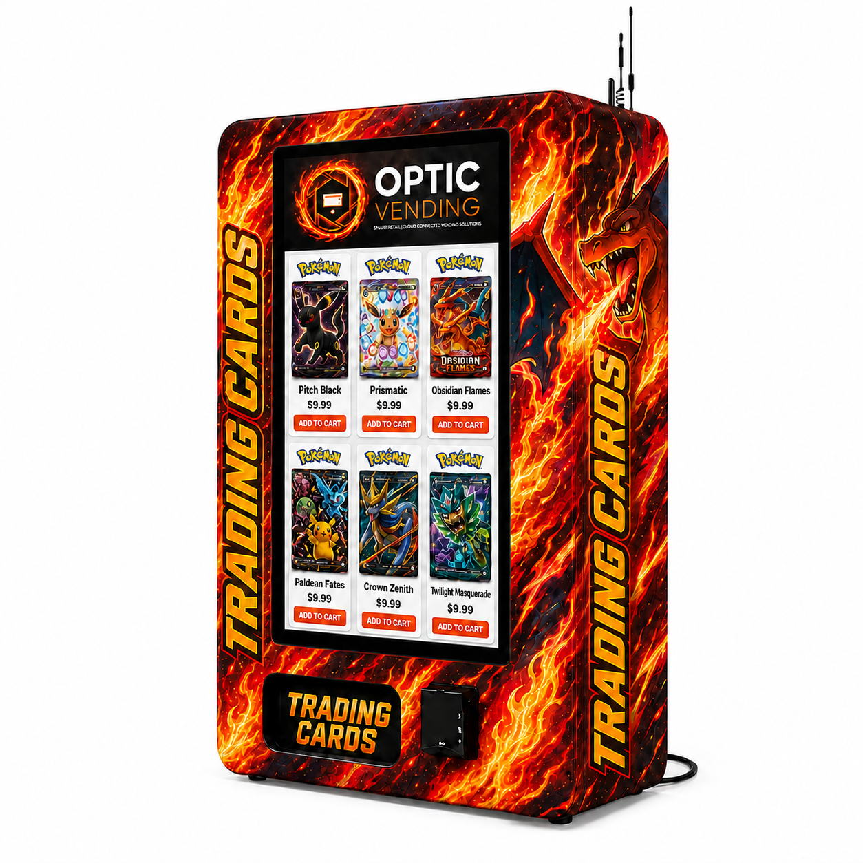 Optic Vending 32” Smart Touchscreen Wall Mount Trading Card Vending Machine