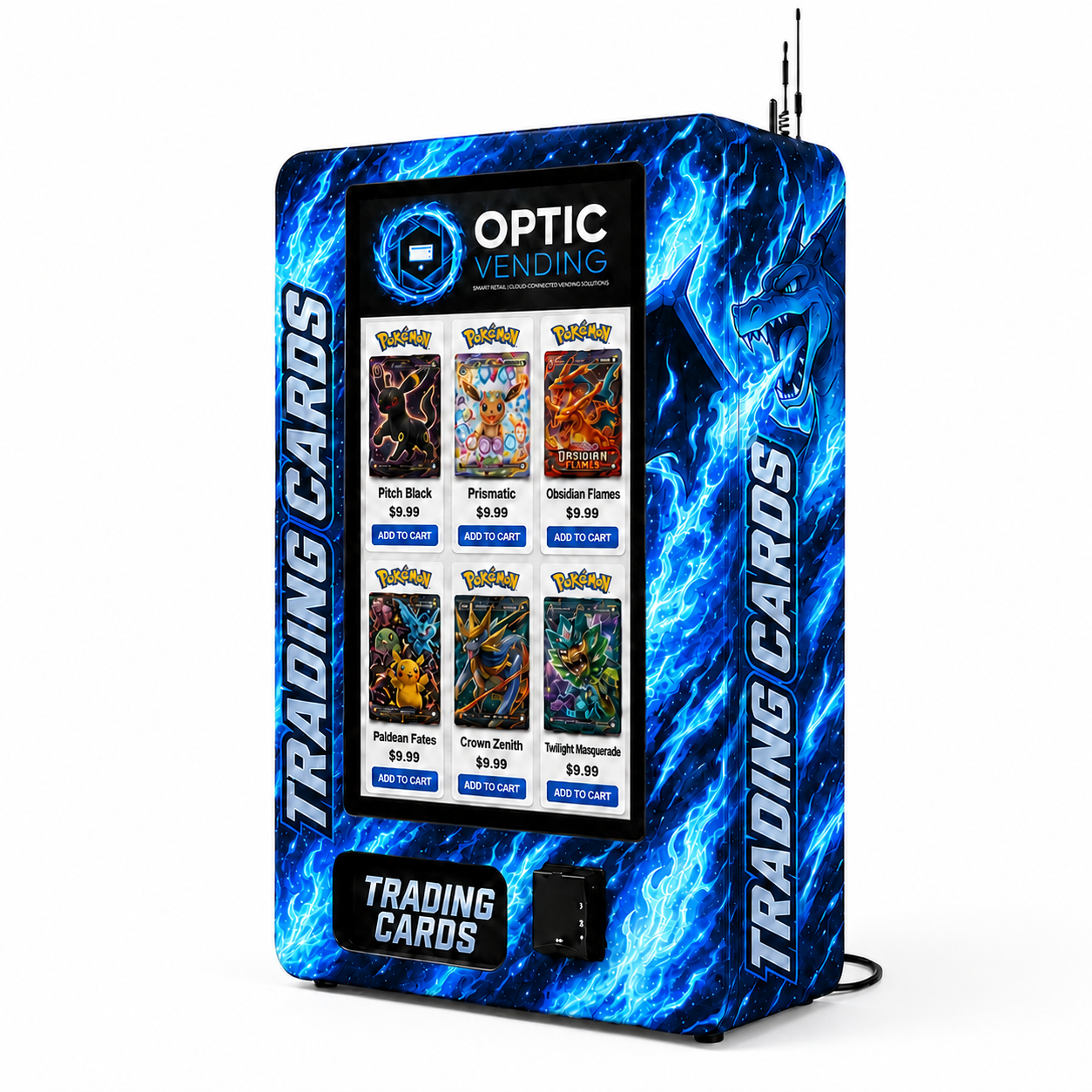 Optic Vending 32” Smart Touchscreen Wall Mount Trading Card Vending Machine