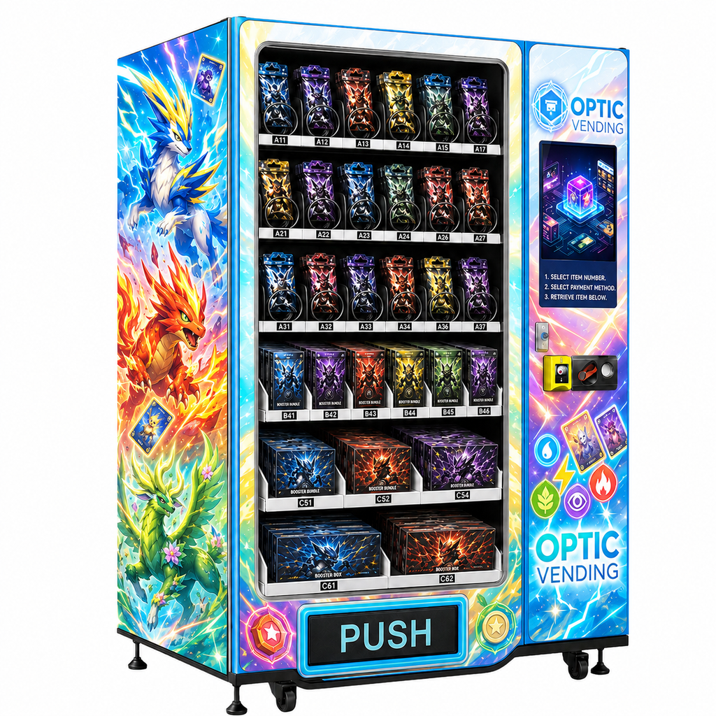 Optic Vending 22” Touchscreen Elevator Trading Card Vending Machine