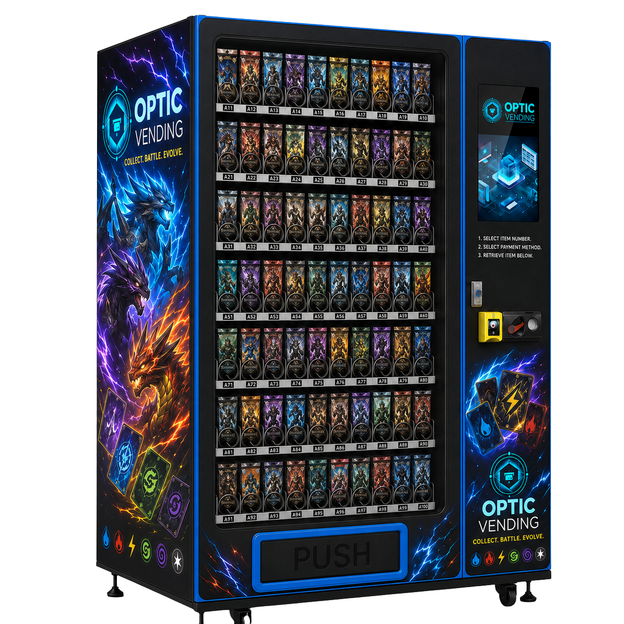 Optic Vending 22” Touchscreen Trading Card Vending Machine