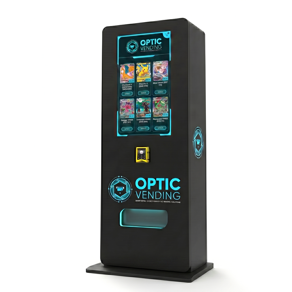 Optic Vending 32” Smart Touchscreen Free Standing Trading Card Vending Machine