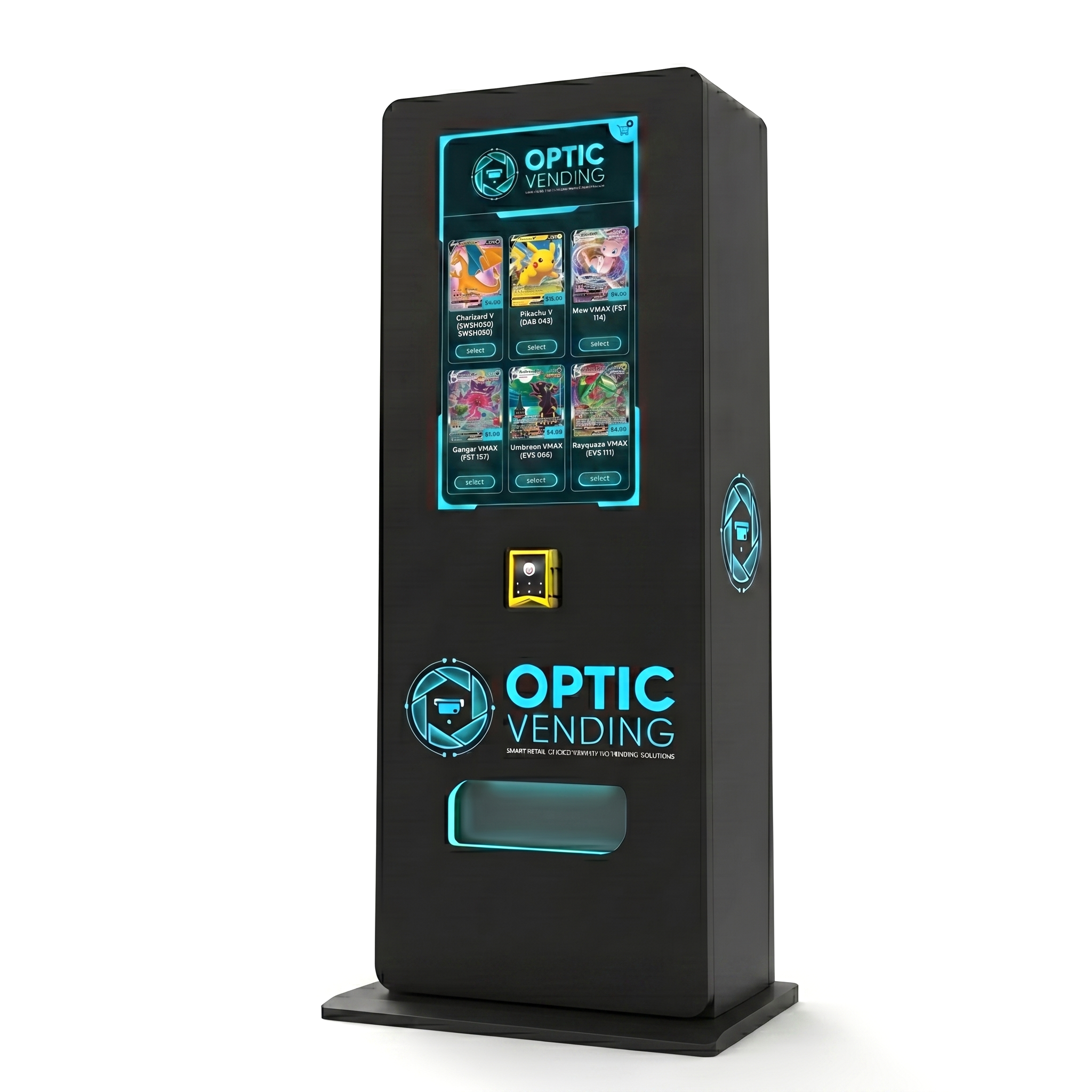 Optic Vending 32” Smart Touchscreen Free Standing Trading Card Vending Machine