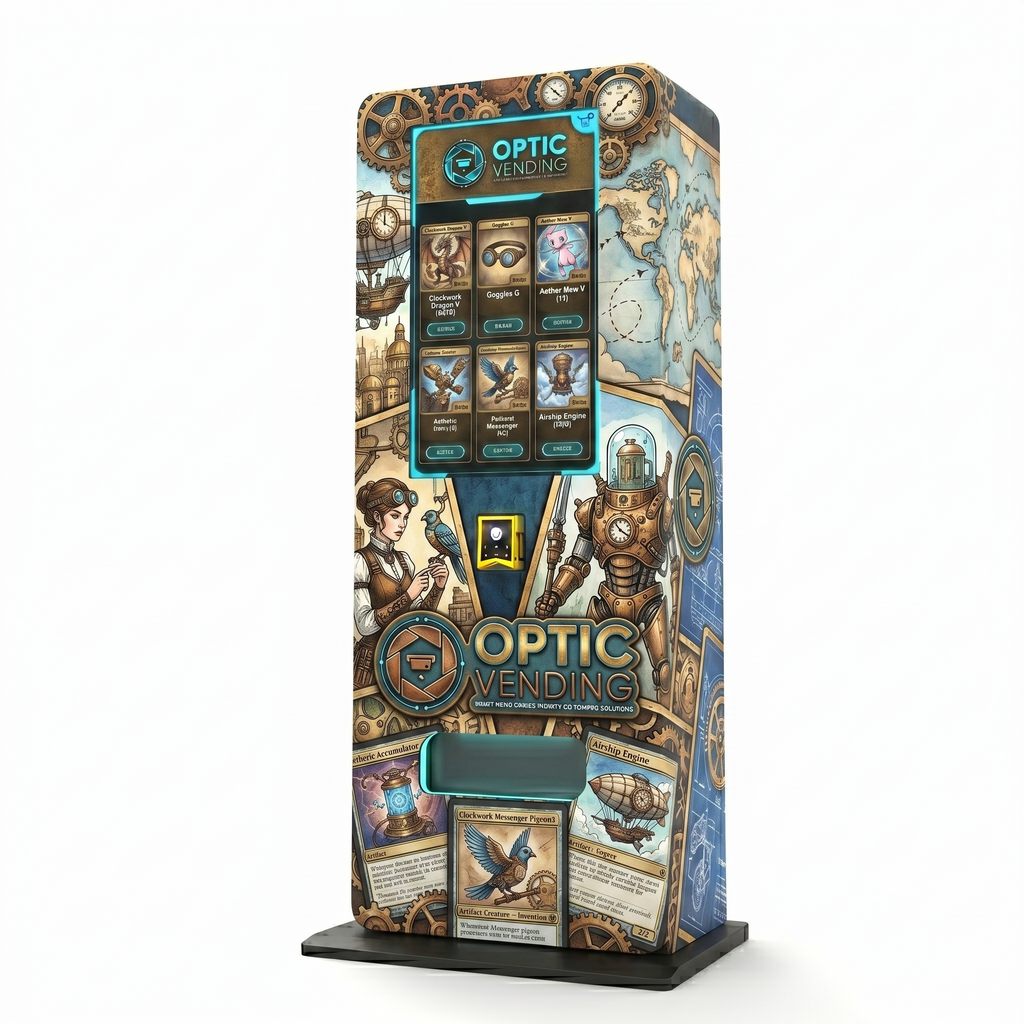 Optic Vending 32” Smart Touchscreen Free Standing Trading Card Vending Machine
