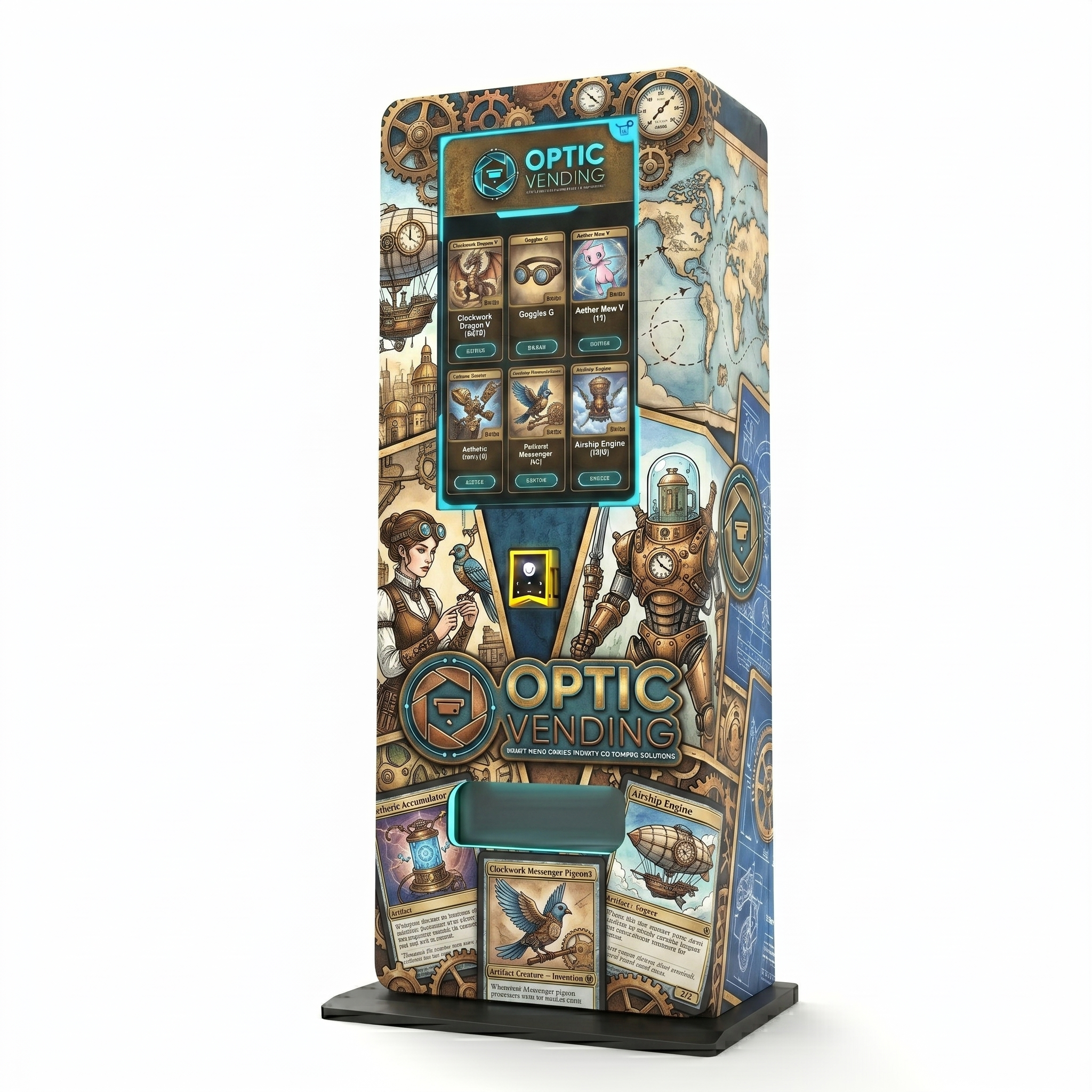 Optic Vending 32” Smart Touchscreen Free Standing Trading Card Vending Machine