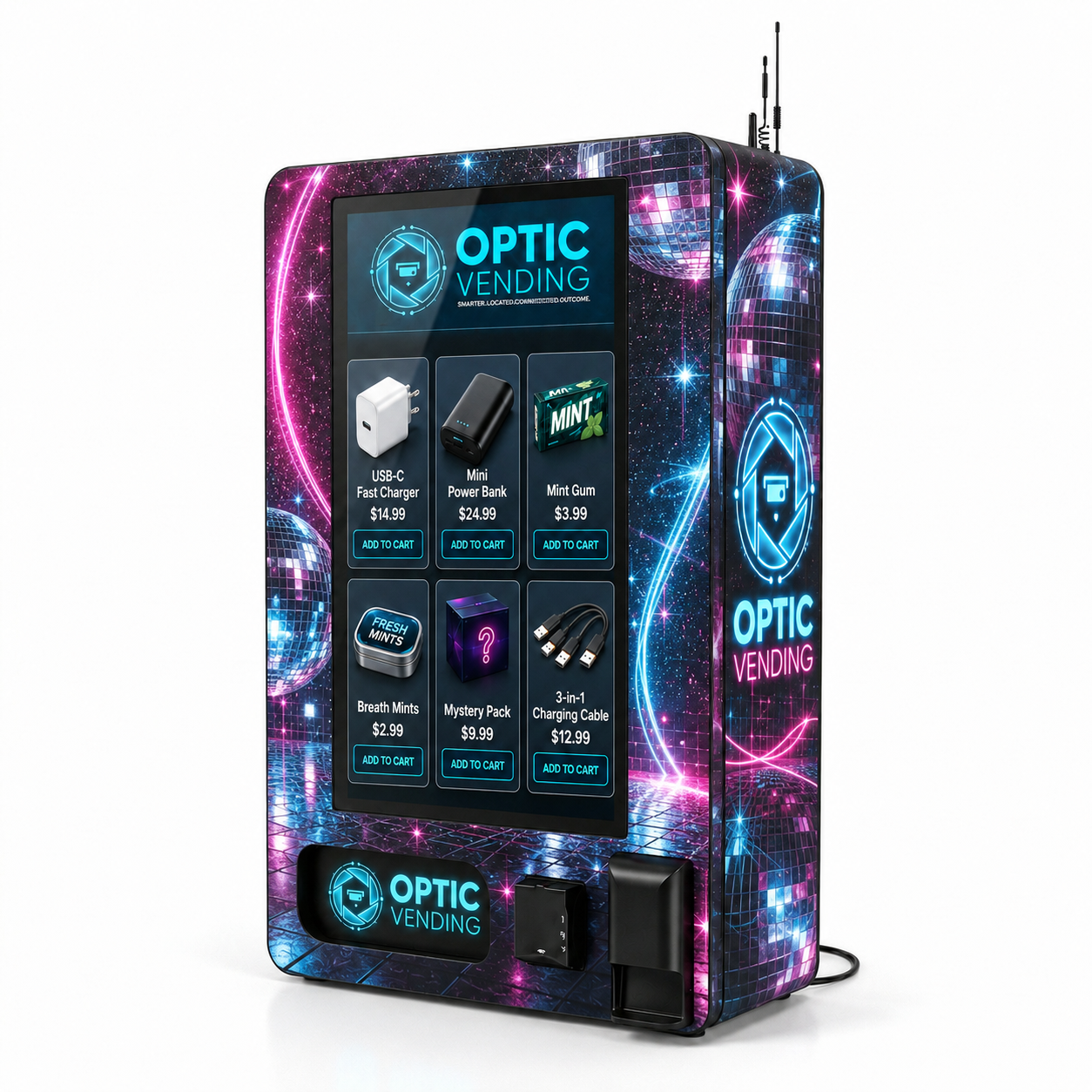 Optic Vending 32" Smart Touchscreen Wall Mount Nightlife Vending Machine