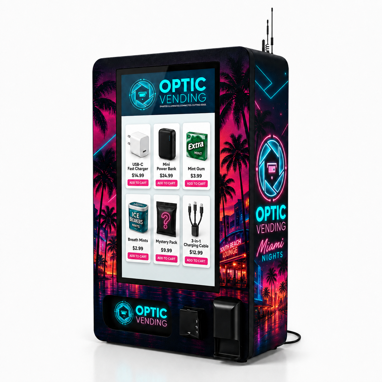 Optic Vending 32” Smart Touchscreen Wall Mount Nightlife Vending Machine