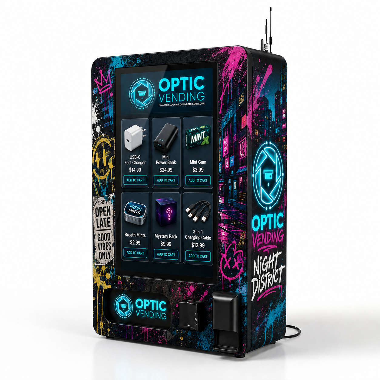Optic Vending 32" Smart Touchscreen Wall Mount Nightlife Vending Machine